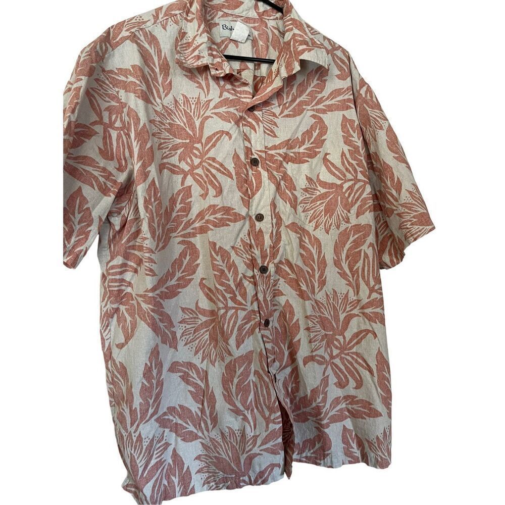 Bishop St Apparel Men's Floral Pattern Collared Buttoned Short Sleeve Shirt 3XL